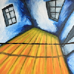 Reinhard Ader_empty room, 2024, Acryl auf Leinwand, 120x120