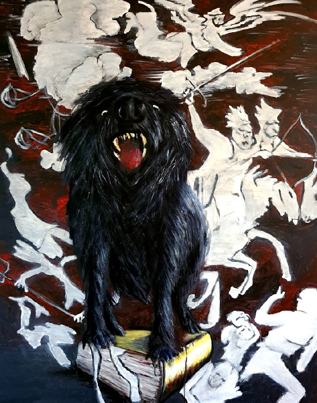 2021-01 Mit 7 Siegeln - Homage a Albrecht Duerer, Acryl auf Leinwand, 150x120 cm